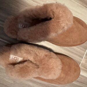 UGG Tan Sheepskin Lined Slippers